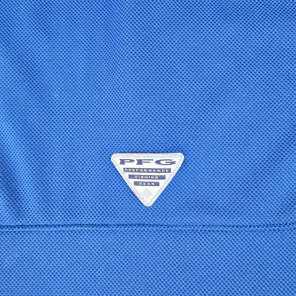 Columbia Polo Shirt Mens Large PFG Perfect‎ Cast Blue Vented Omni-Shade XM6930 - Picture 7 of 15